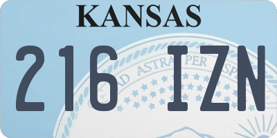 KS license plate 216IZN