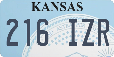 KS license plate 216IZR