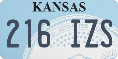 KS license plate 216IZS