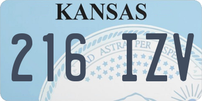 KS license plate 216IZV