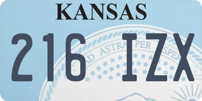 KS license plate 216IZX