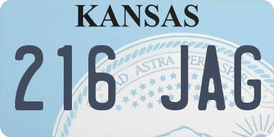 KS license plate 216JAG