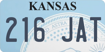 KS license plate 216JAT