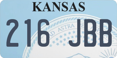 KS license plate 216JBB