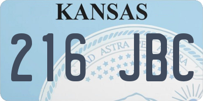 KS license plate 216JBC