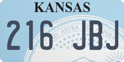 KS license plate 216JBJ