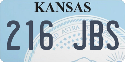 KS license plate 216JBS