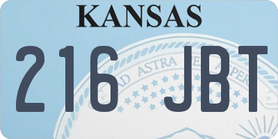 KS license plate 216JBT