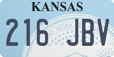 KS license plate 216JBV