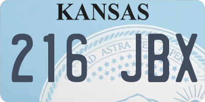 KS license plate 216JBX