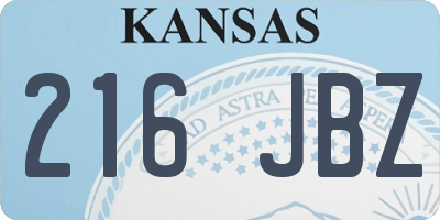 KS license plate 216JBZ