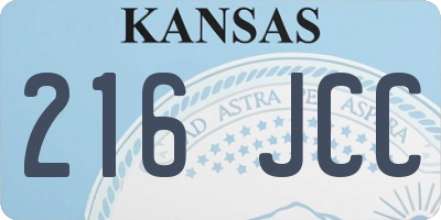 KS license plate 216JCC