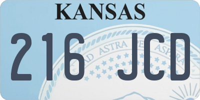 KS license plate 216JCD