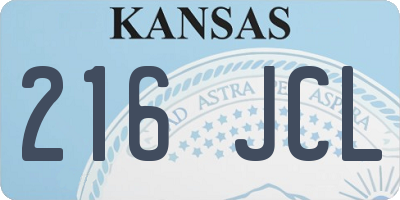 KS license plate 216JCL