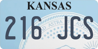 KS license plate 216JCS
