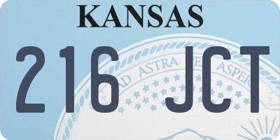 KS license plate 216JCT