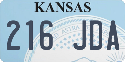 KS license plate 216JDA