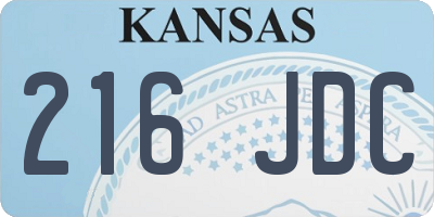 KS license plate 216JDC