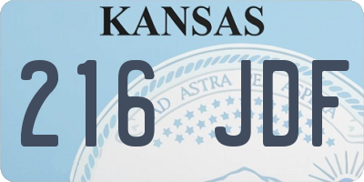 KS license plate 216JDF