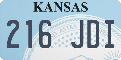 KS license plate 216JDI
