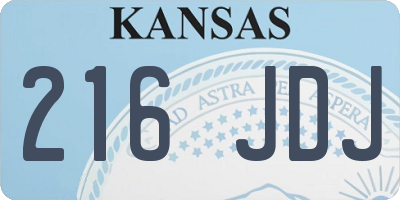 KS license plate 216JDJ