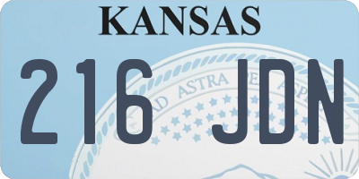 KS license plate 216JDN