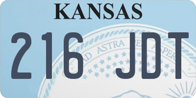 KS license plate 216JDT