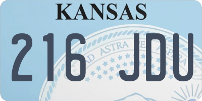 KS license plate 216JDU