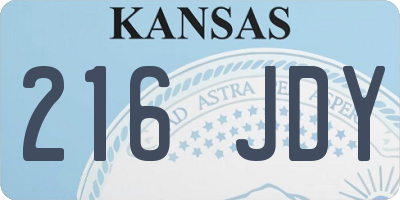KS license plate 216JDY