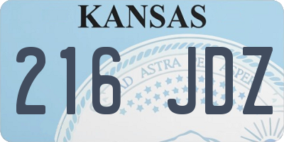 KS license plate 216JDZ