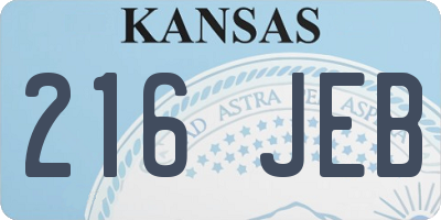 KS license plate 216JEB