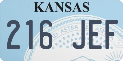 KS license plate 216JEF