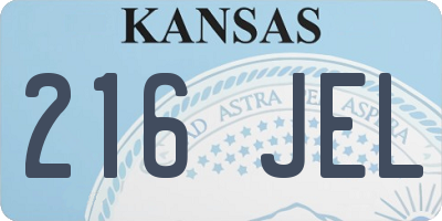 KS license plate 216JEL