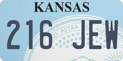 KS license plate 216JEW