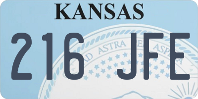 KS license plate 216JFE
