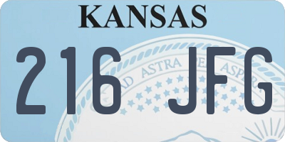 KS license plate 216JFG