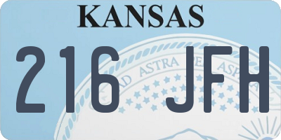 KS license plate 216JFH