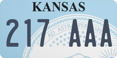 KS license plate 217AAA