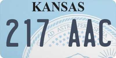 KS license plate 217AAC