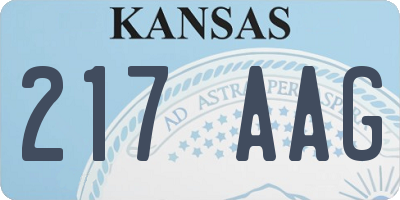 KS license plate 217AAG