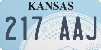 KS license plate 217AAJ