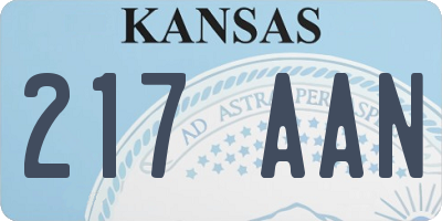 KS license plate 217AAN