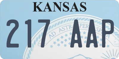 KS license plate 217AAP