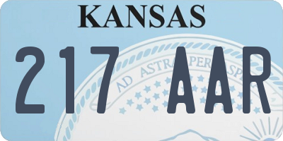 KS license plate 217AAR