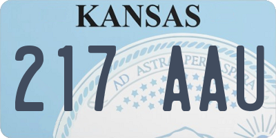 KS license plate 217AAU
