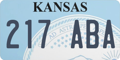 KS license plate 217ABA