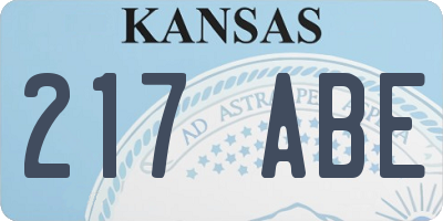 KS license plate 217ABE