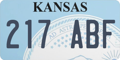 KS license plate 217ABF