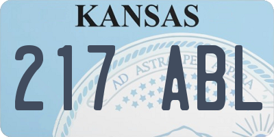 KS license plate 217ABL