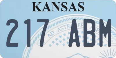 KS license plate 217ABM